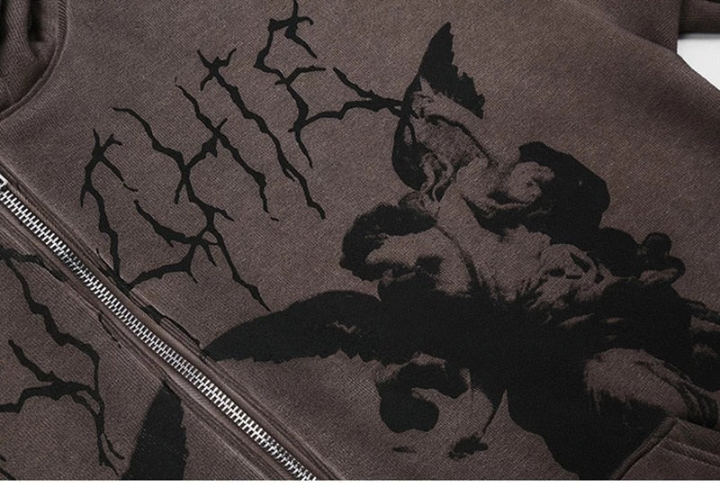 Fairy Grunge Zipper Hoodie for Men Maxct