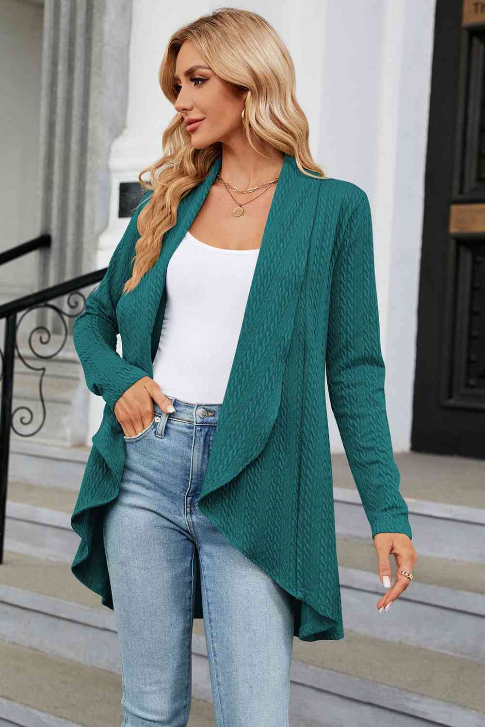 Maxct &Open Front Long Sleeve Cardigan