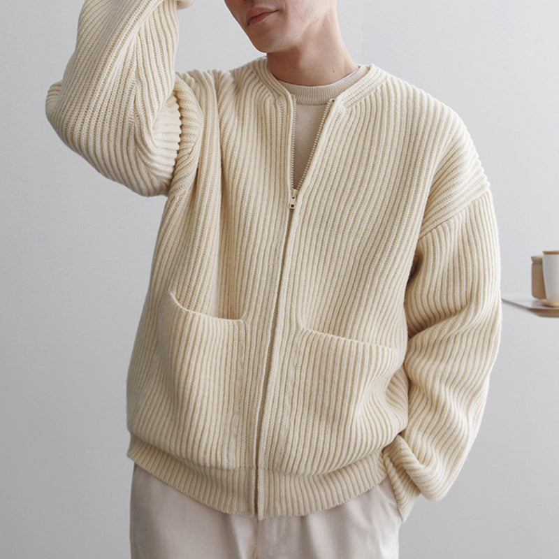 Maxct 4454 KNITTED ROUND-NECK CARDIGAN SWEATER