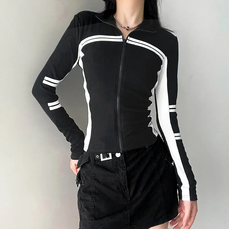 Maxct Vintage Striped Zip Up Cardigan