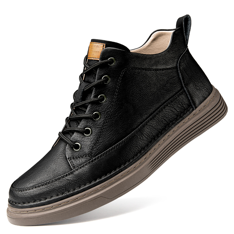 Men's Leather Motorcycle Boots - true deals club