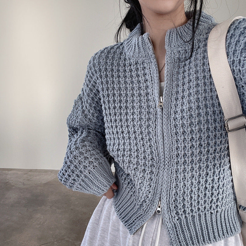 Maxct Vintage Round Neck Zip Up Cardigan - Image 7