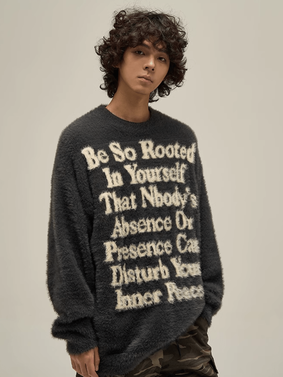Maxct [Motherfucker] Lazy Wind Round Neck Knit Sweater Na709