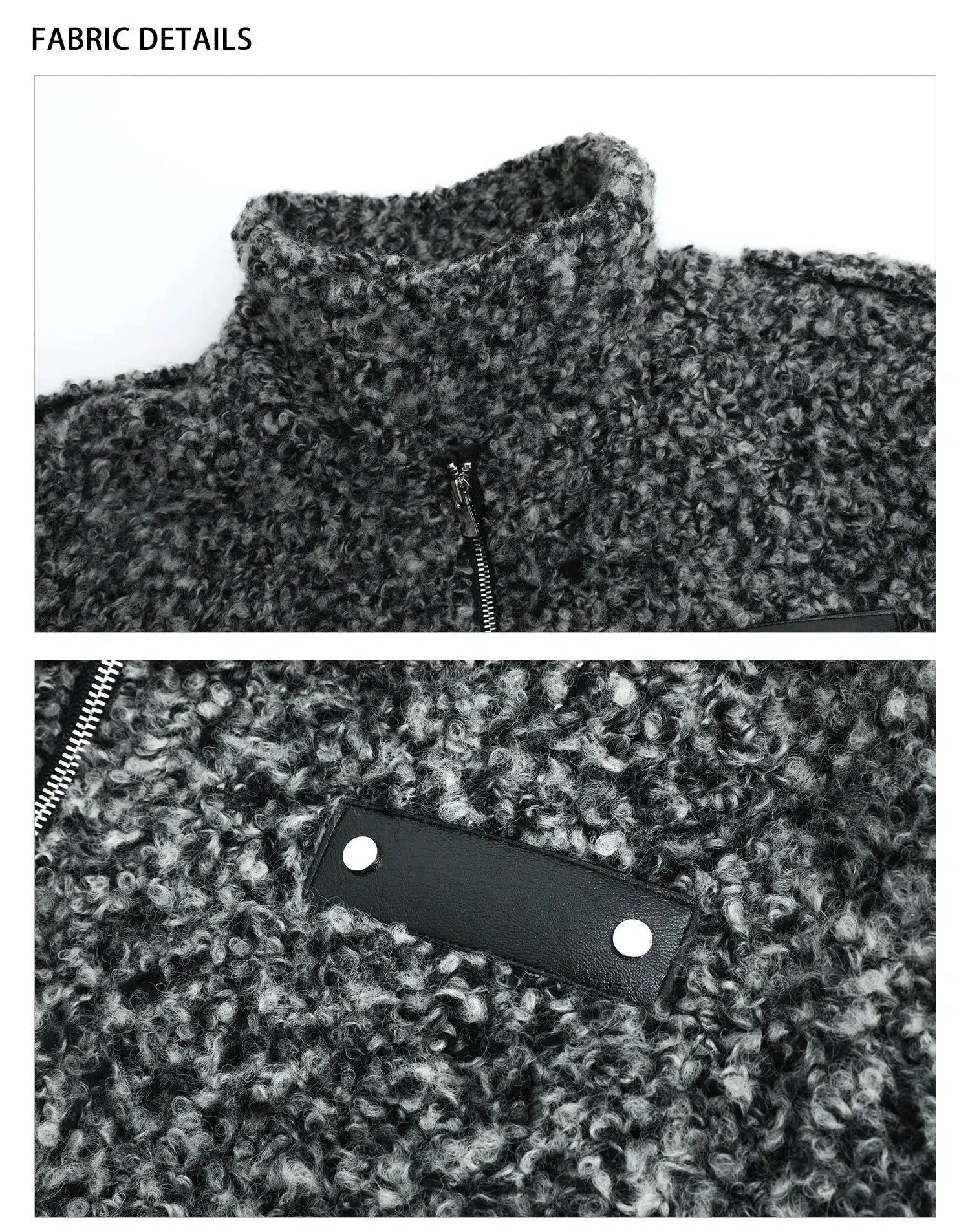 Maxct Belt Buckle Zipper Woolen Jacket