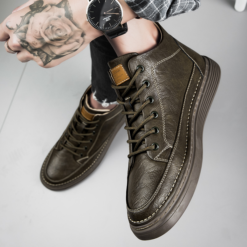 Men's Leather Motorcycle Boots - true deals club