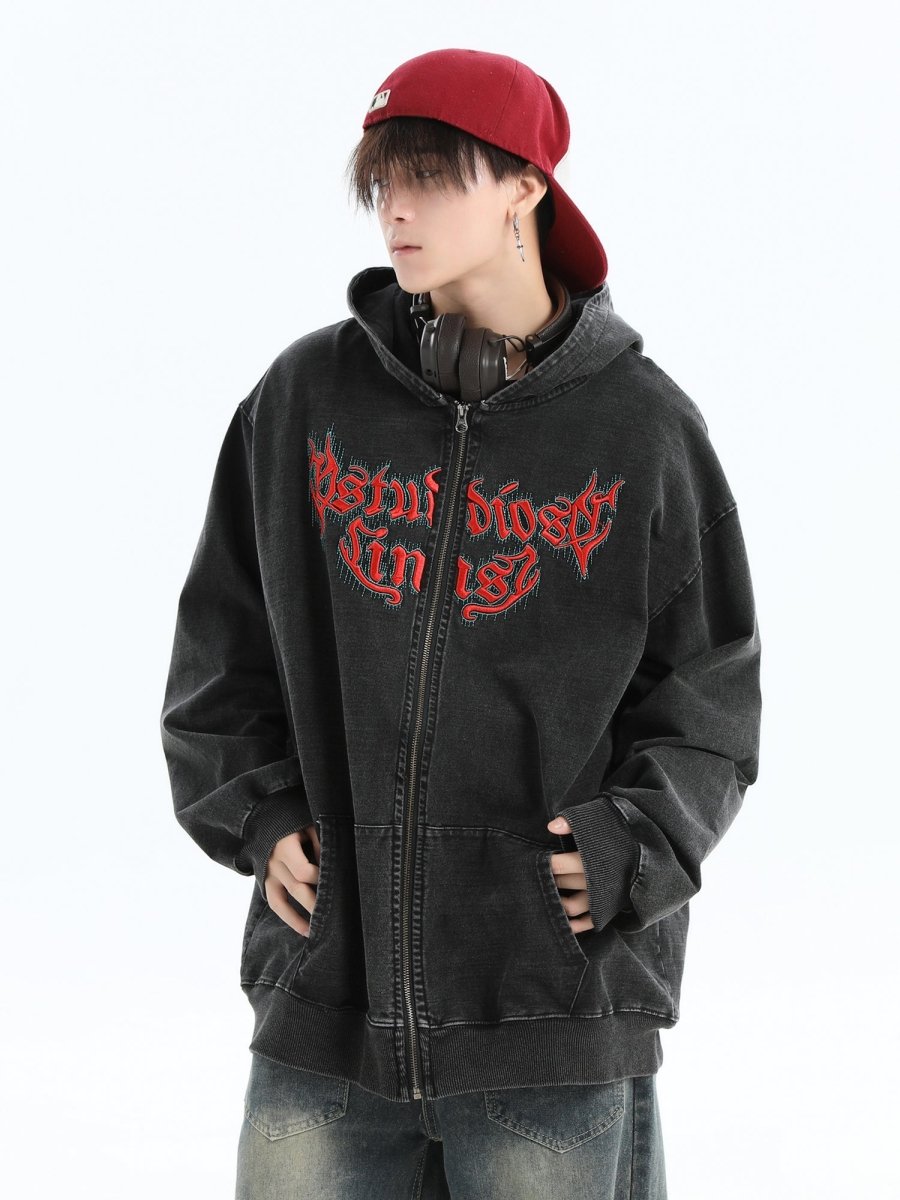 Maxct [Insstudios] Gothic Letter Logo Denim Jacket Na1631