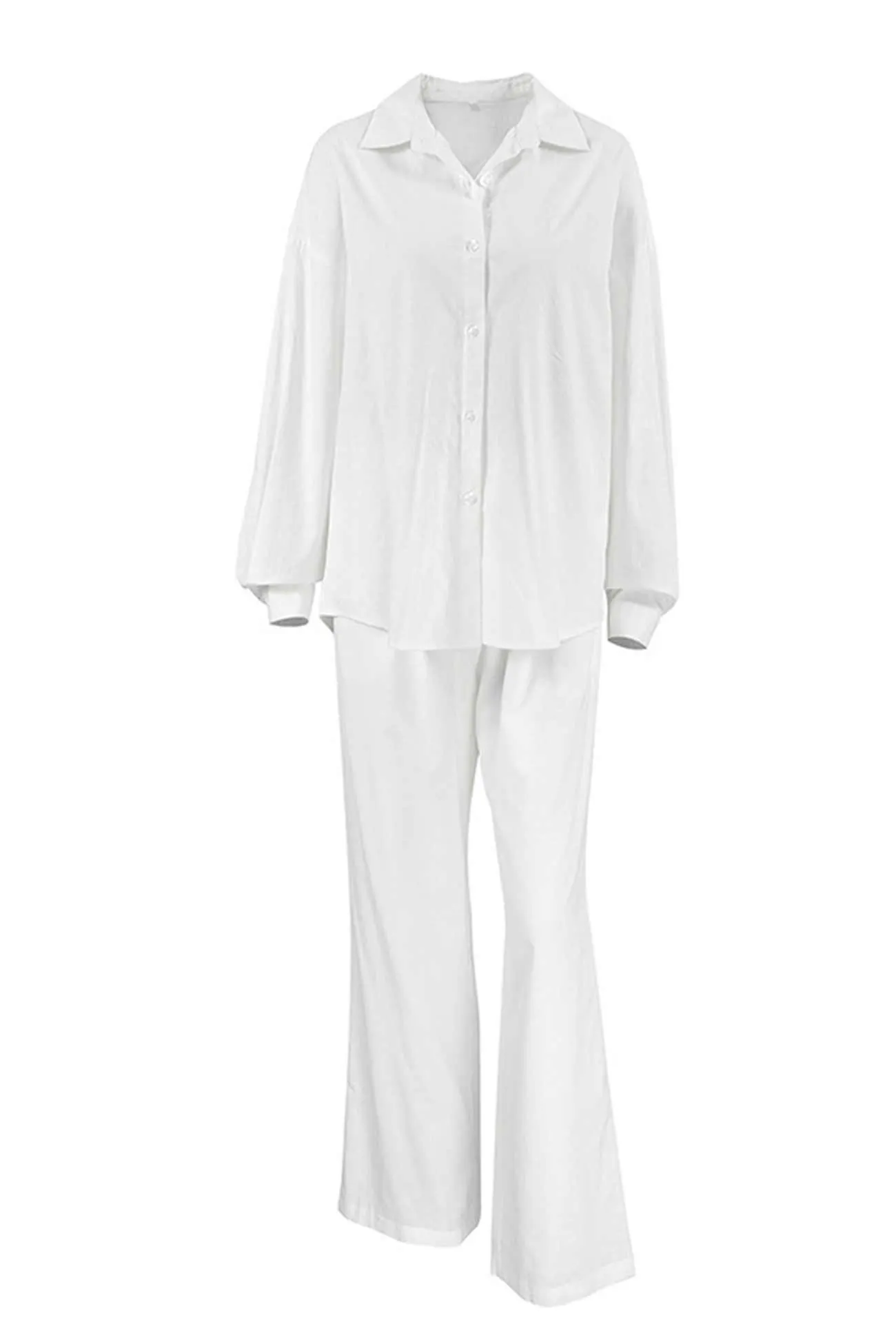 Maxct Cotton Button Long Sleeve Long Pant Set