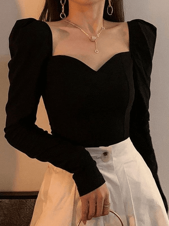 Maxct Ruched Puff Sleeve Blouse
