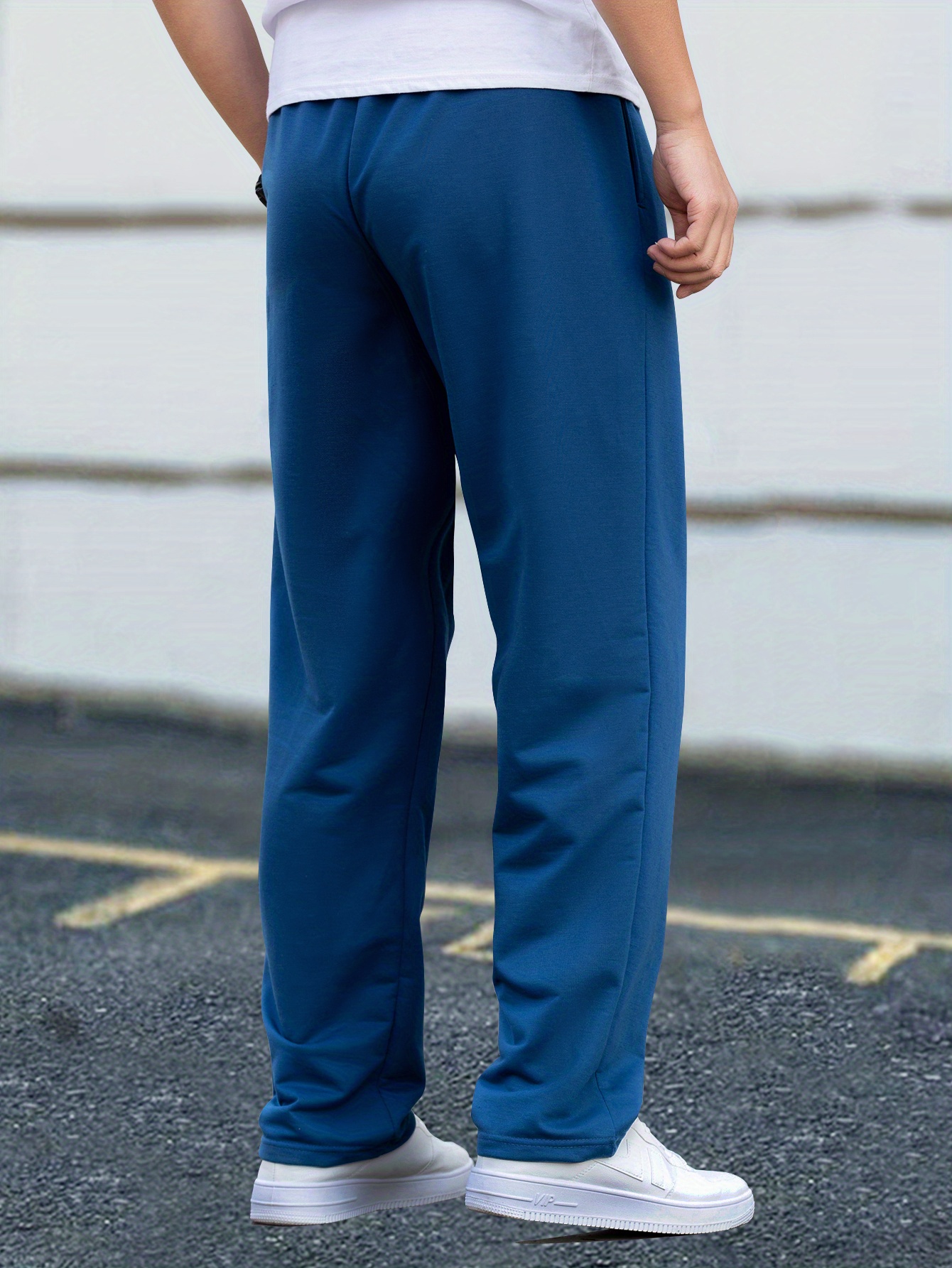 Men's Casual Pants Drawstring Waist Straight Leg Work Track Pants