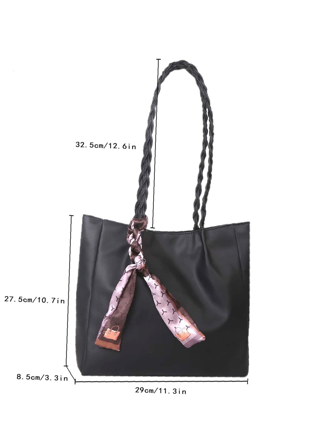 Maxct - Twilly Scarf Decor Shoulder Tote Bag  - Women Tote Bags