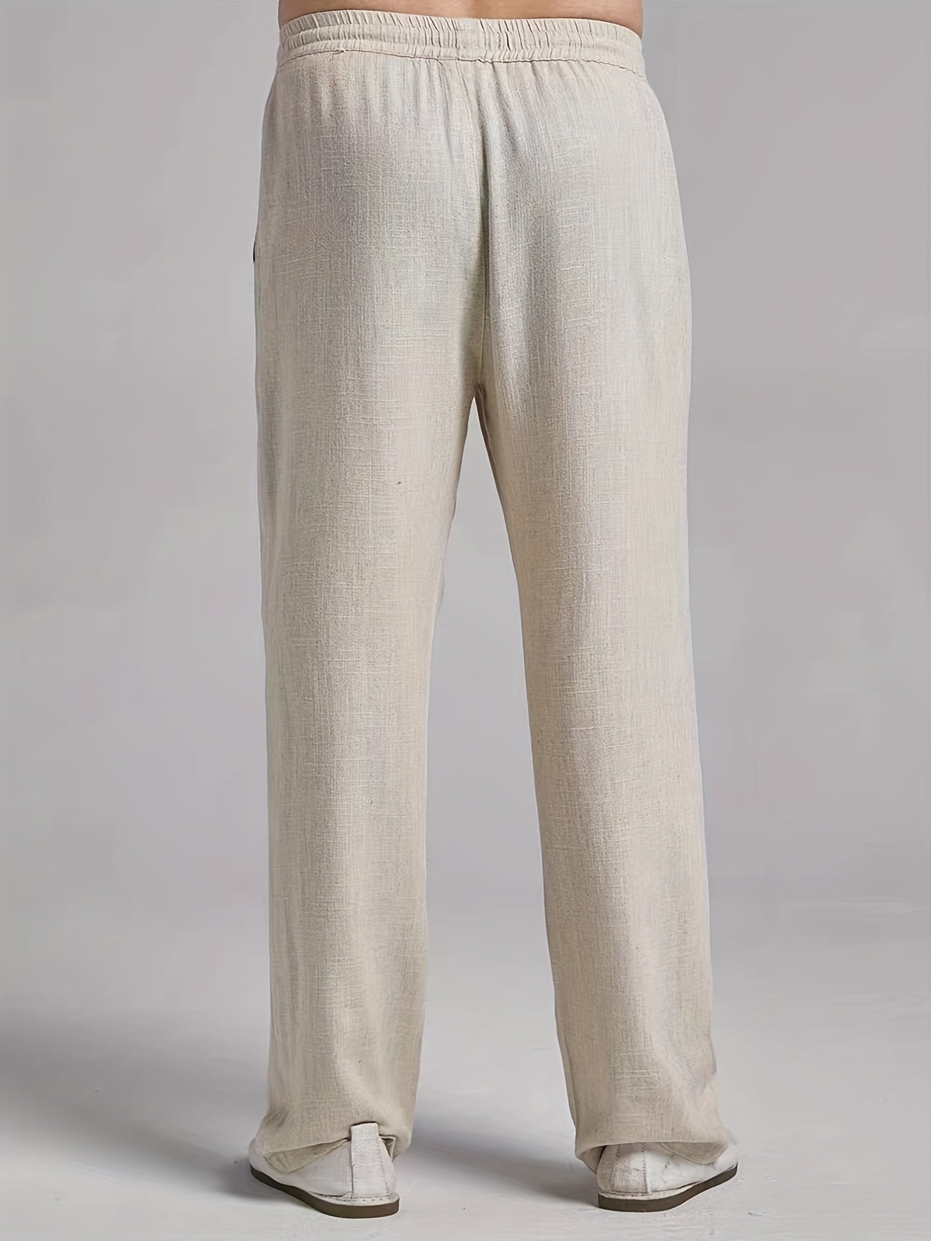 Maxct  Classic Design Comfy Loose Fit Pants, Men's Waist Drawstring Slant Pocket Casual Pants For Four Seasons