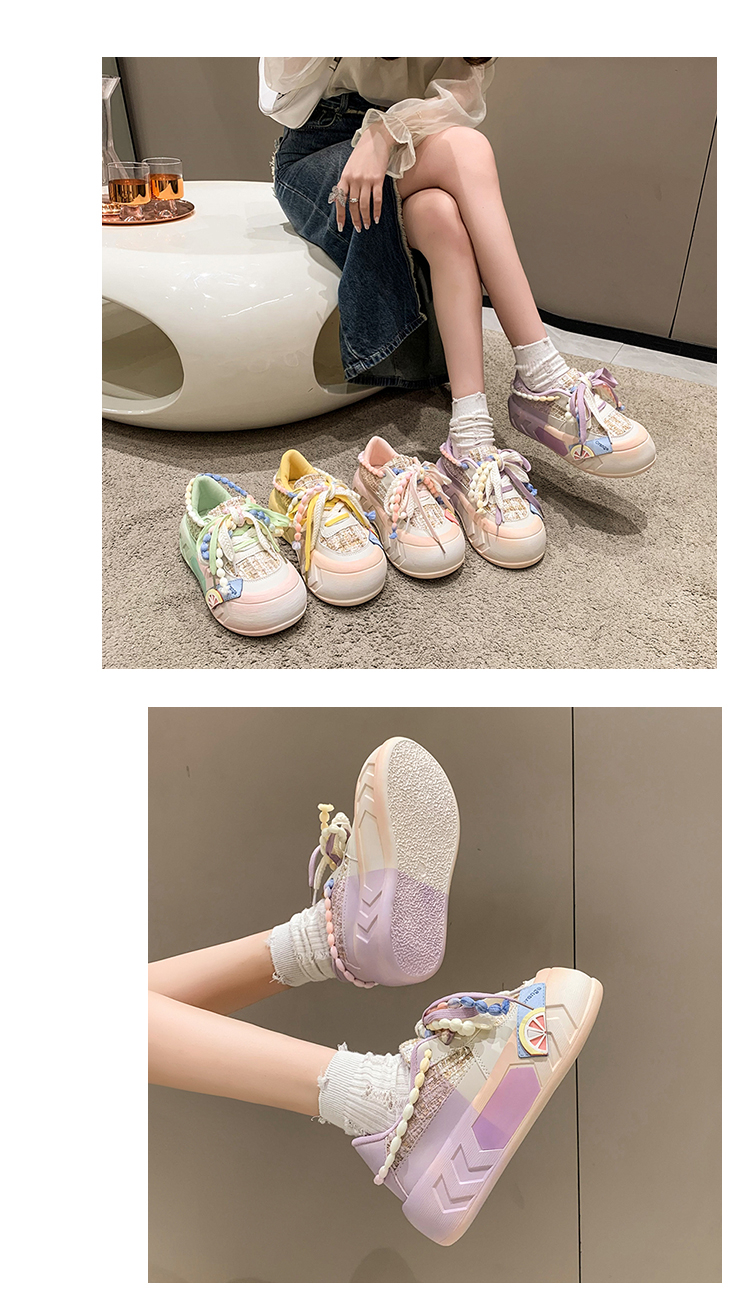 Teen Women Cute Round Toe Platform Sneakers - true deals club