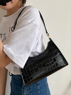 Bag For Love - Minimalist Textured Baguette Bag - Women Maxct Bags