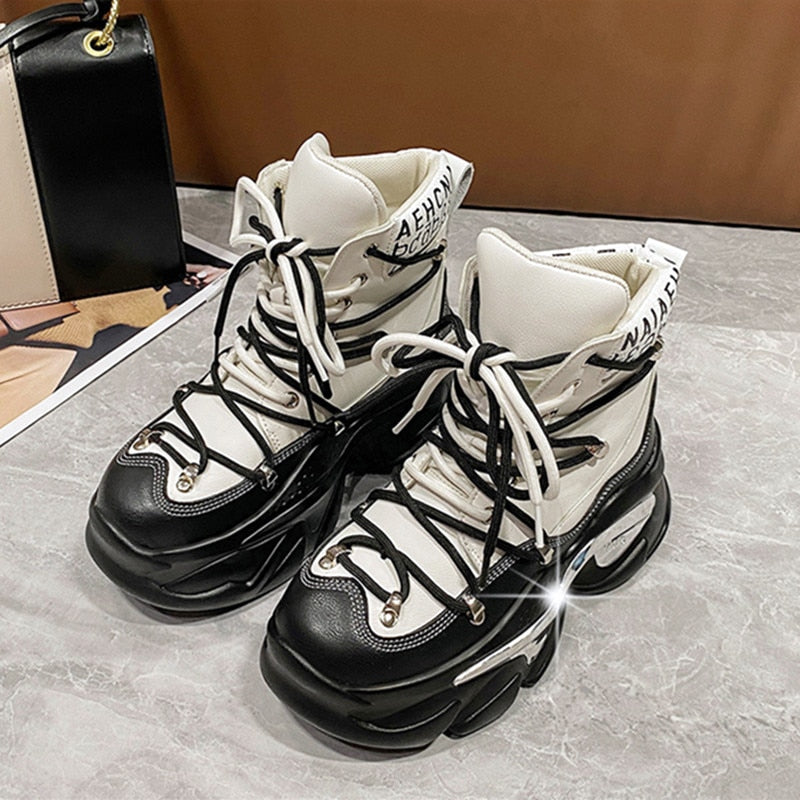 Women's High Platform Motorcycle Boots Maxct