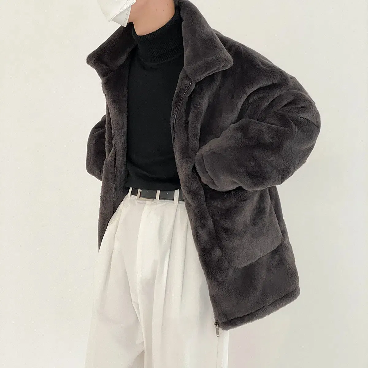 Maxct Rabbit Fur Lapel Coat