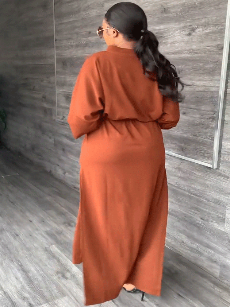 V Neck Waist Maxi Dress Maxct