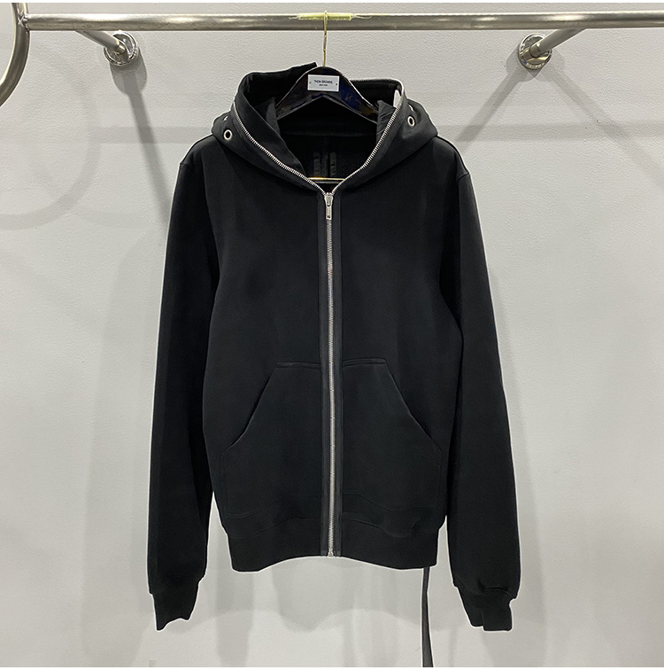 Men's Shark Zip Black Cotton Hoodie - true deals club