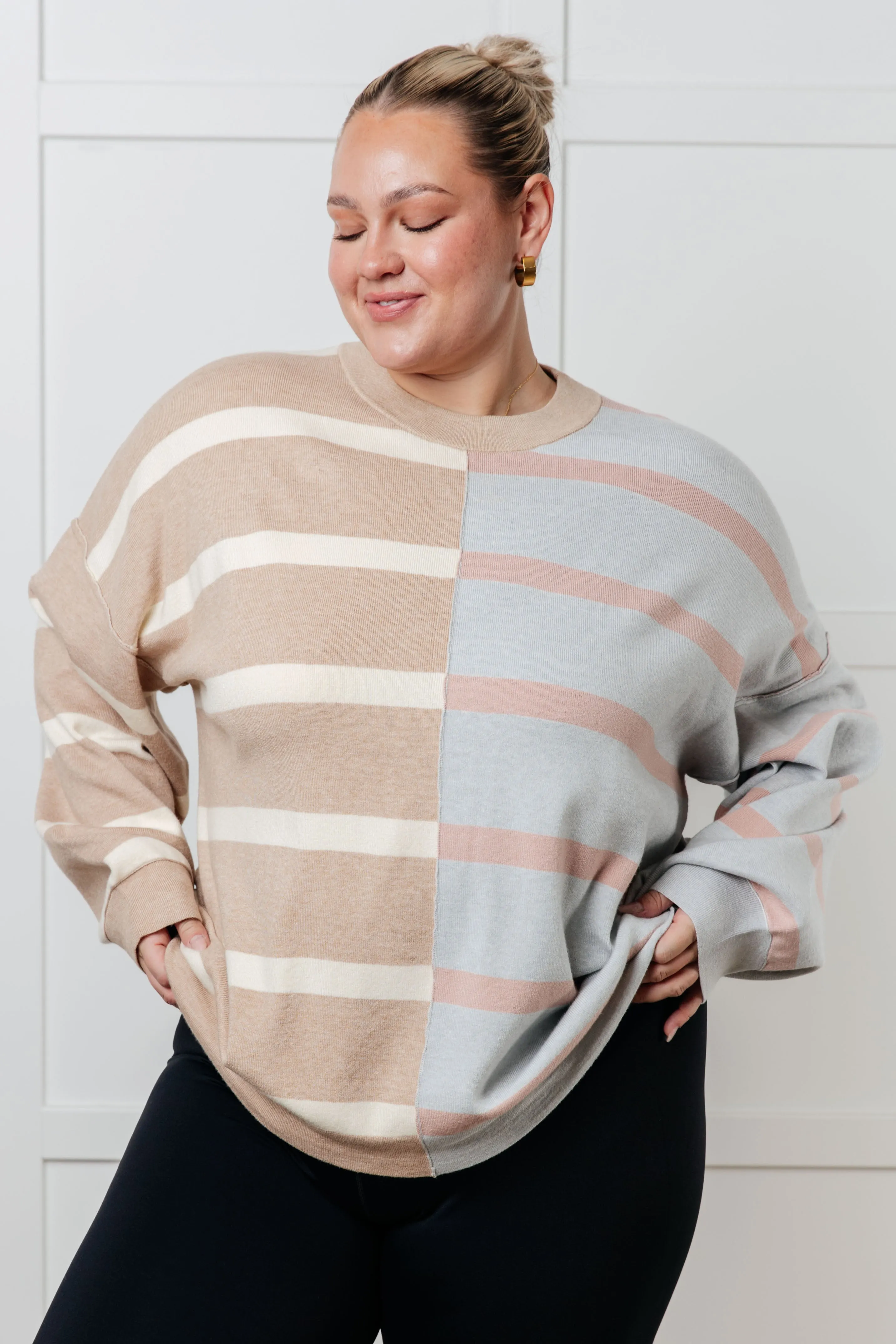 Maxct &Exceptional Thought Striped Patchwork Sweater