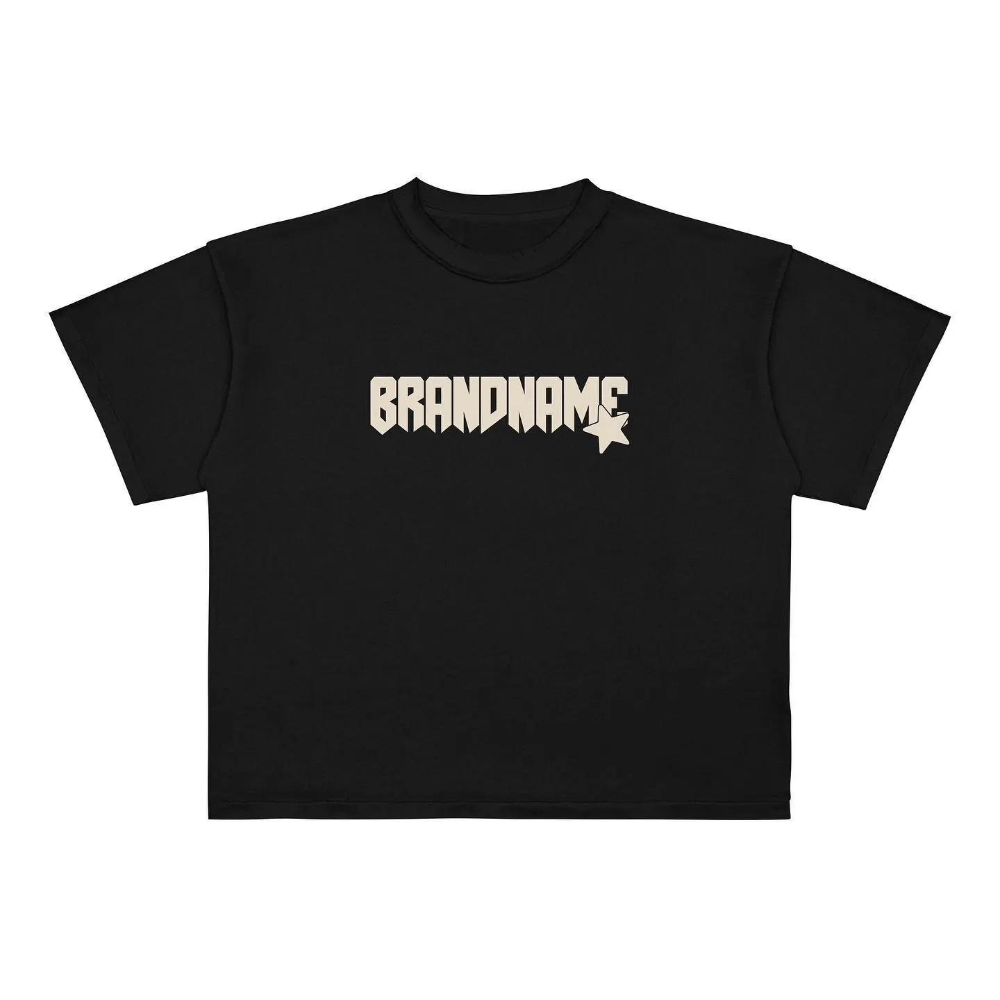 New European and American trendy Gothic print oversized T-shirt men's high street Harajuku hip-hop short-sleeved loose T-shirt