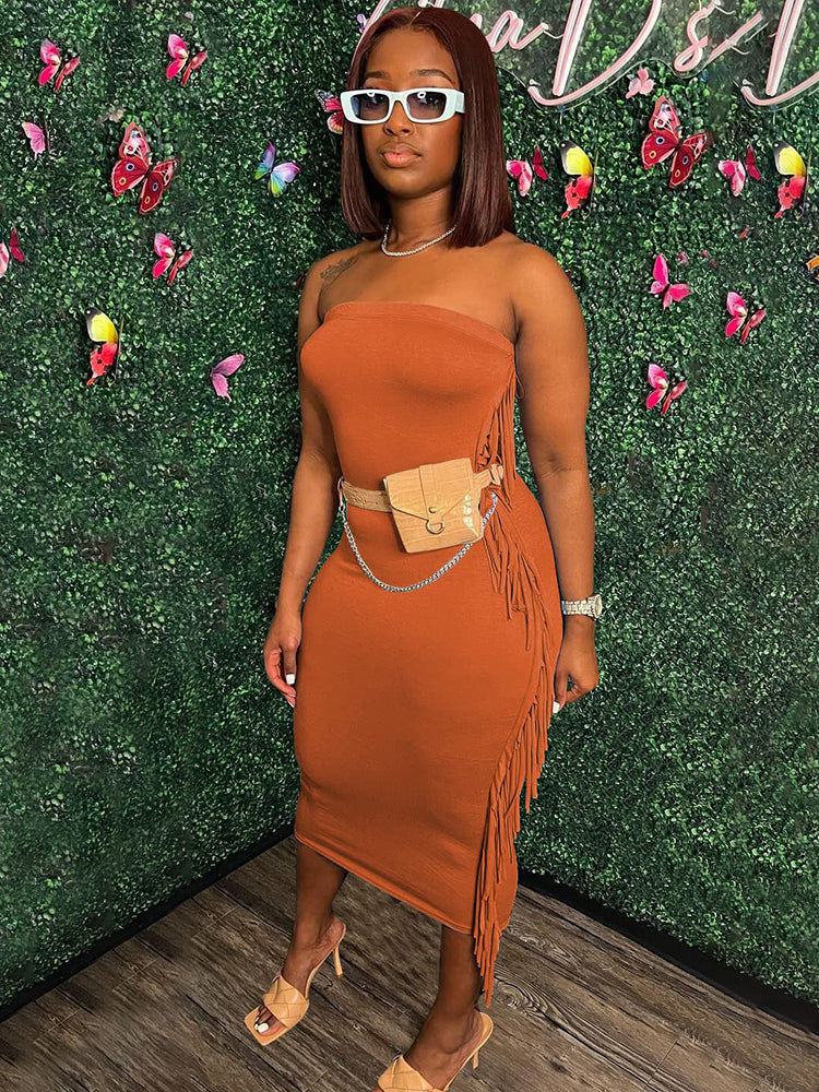 Tassels Bodycon Midi Dress Maxct