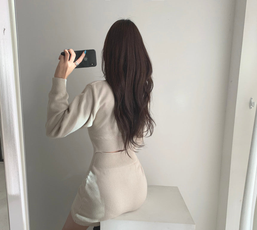 Ribbed Bodycon Mini Sweater Dress Maxct