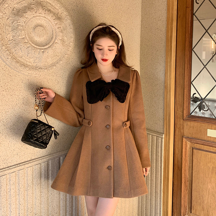 Sweet Bow Dress Coat Maxct