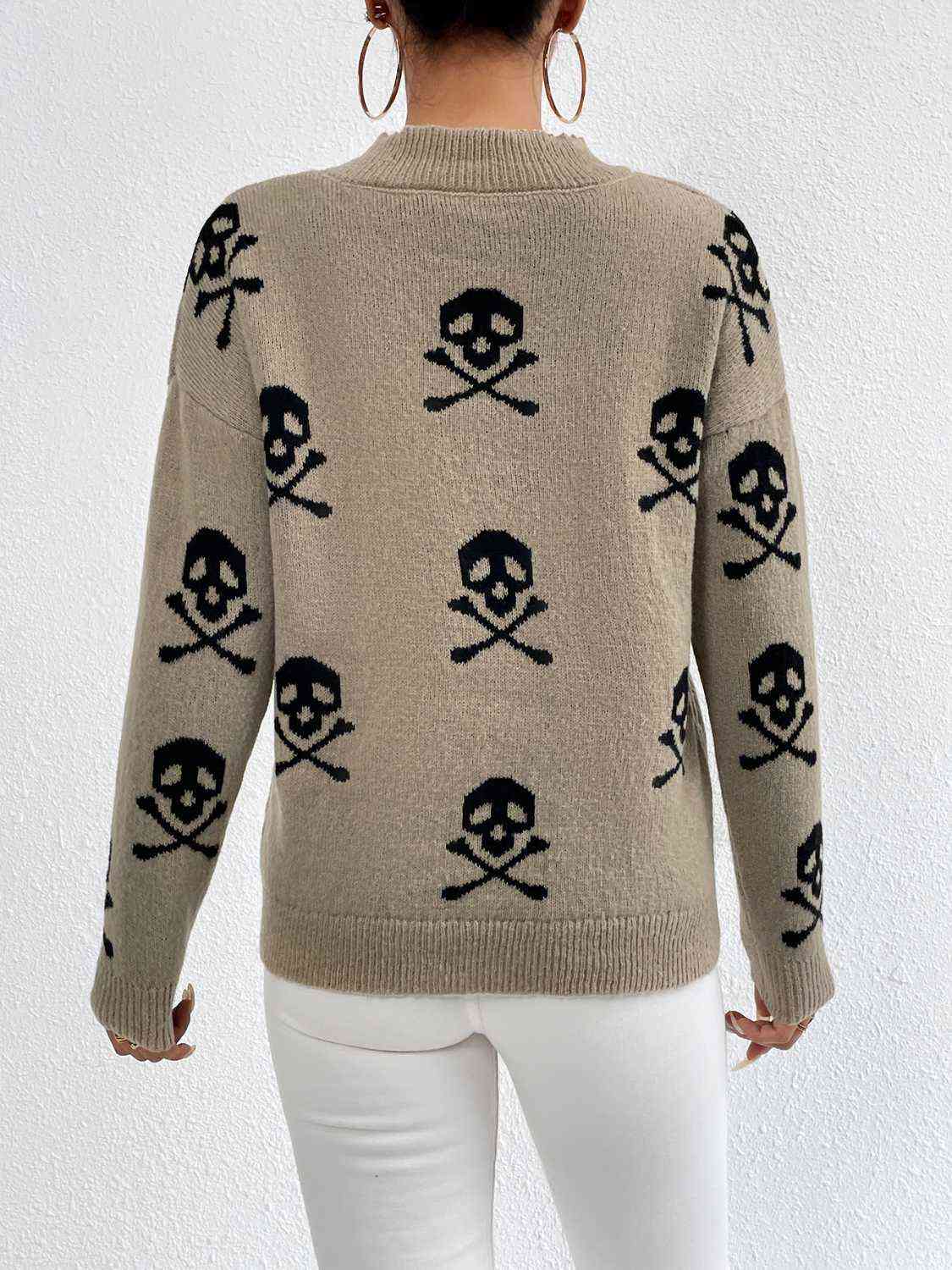 Maxct &Patterned Drop Shoulder Sweater