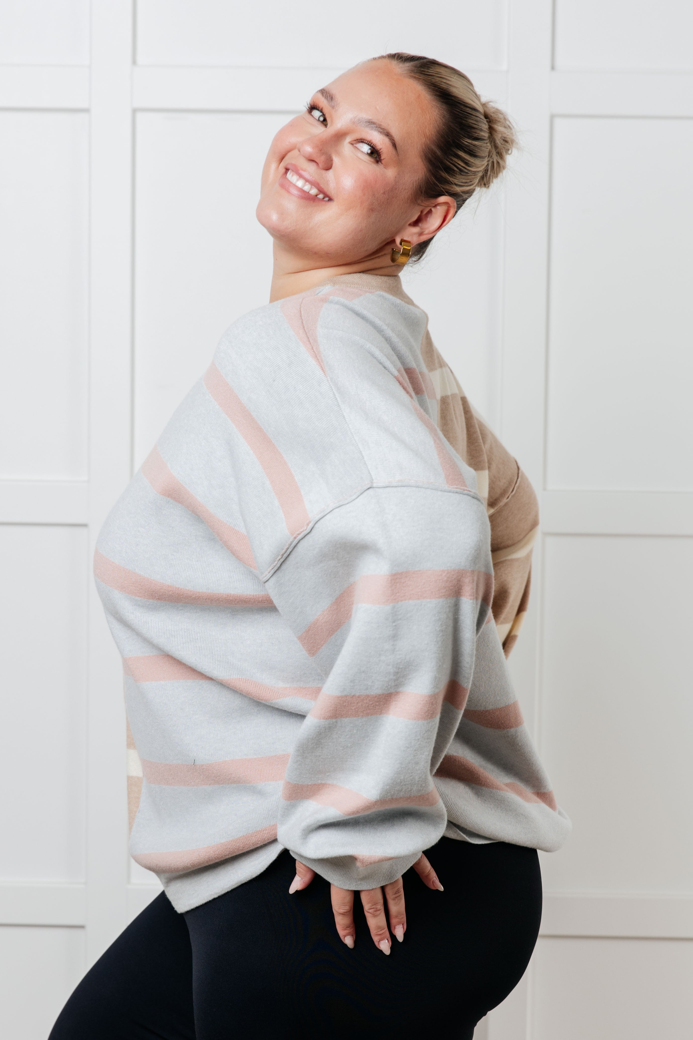 Maxct &Exceptional Thought Striped Patchwork Sweater