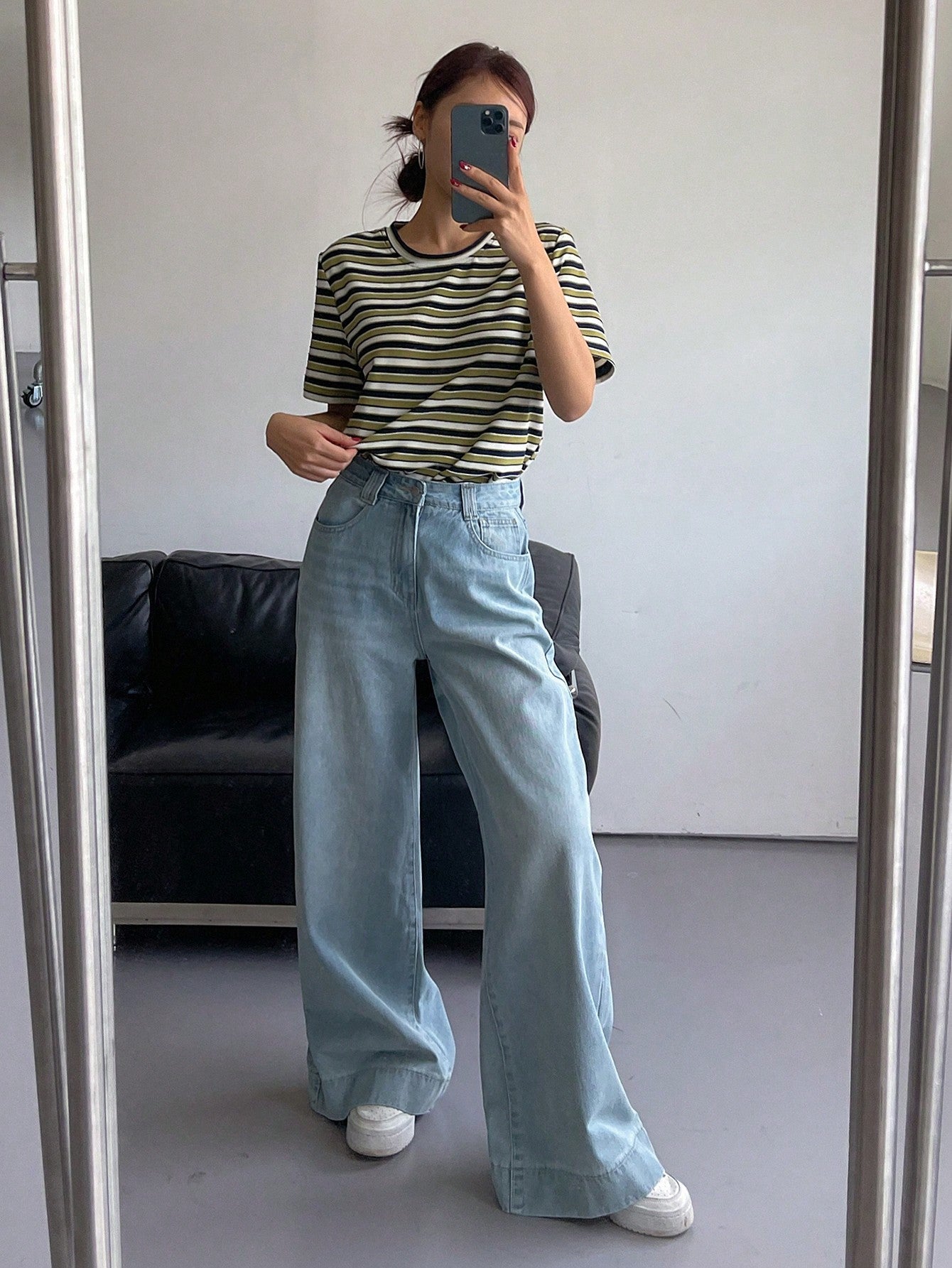 Maxct Women's Plain Casual Denim Pants For Daily Wear