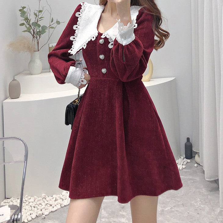 Sweet Love Peter Pan Knit Dress Maxct