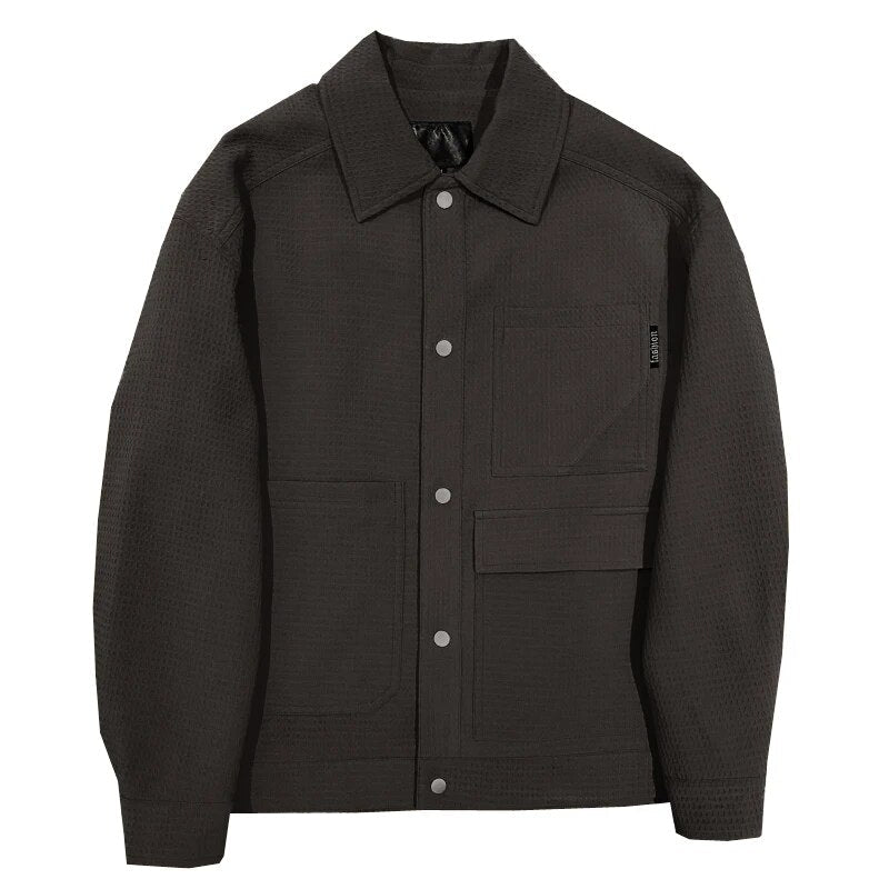 Maxct Waffle Texture Shirt Jacket