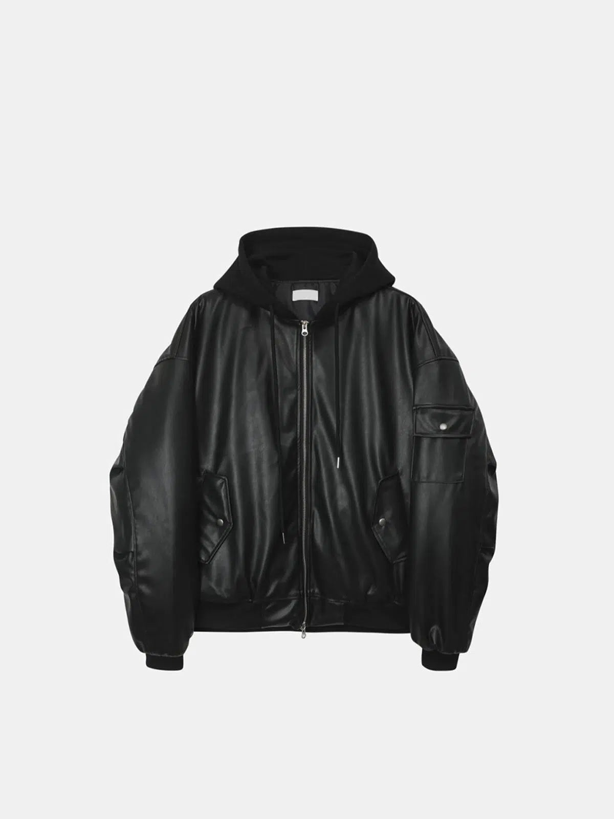 Maxct Two-piece Hooded PU Leather Jacket