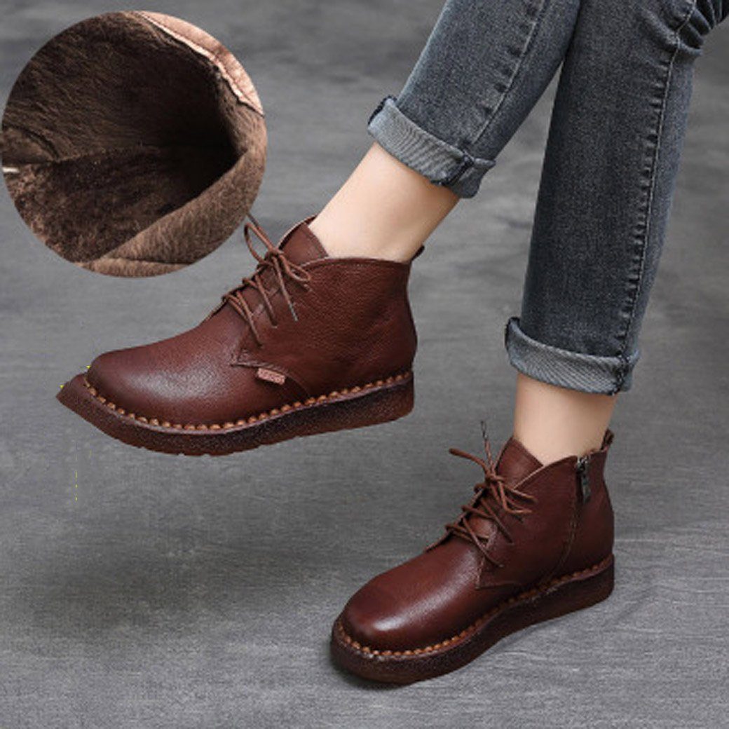 Maxct Women Autumn Winter Retro Handmade Boots