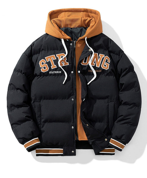 &Men's Windproof Hooded Thick Thermal Jacket