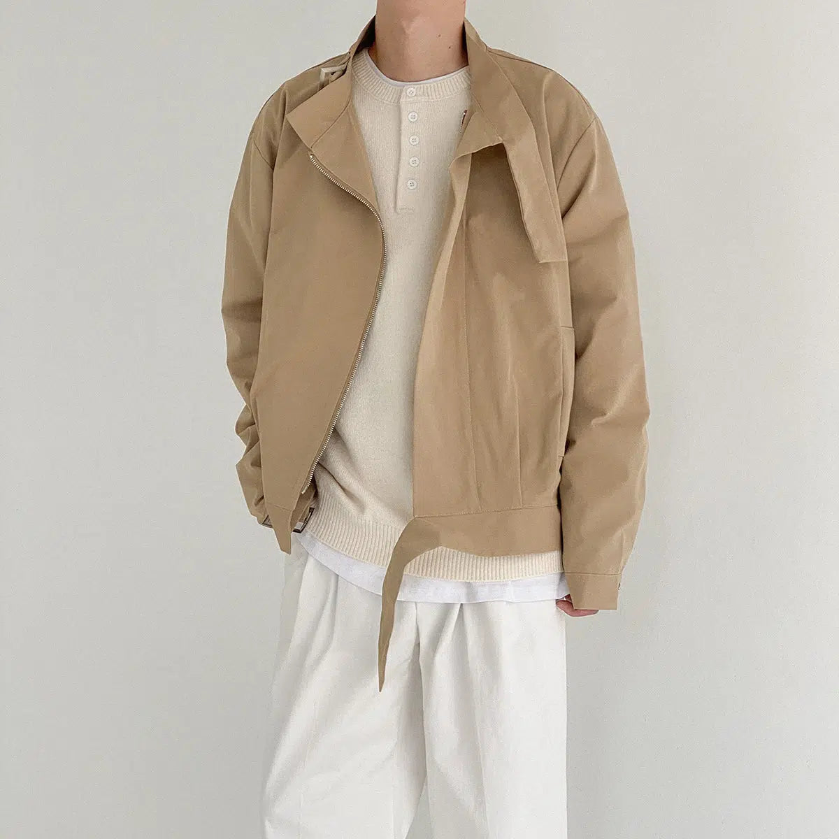 Maxct Retro Short Casual Stand Collar Jacket