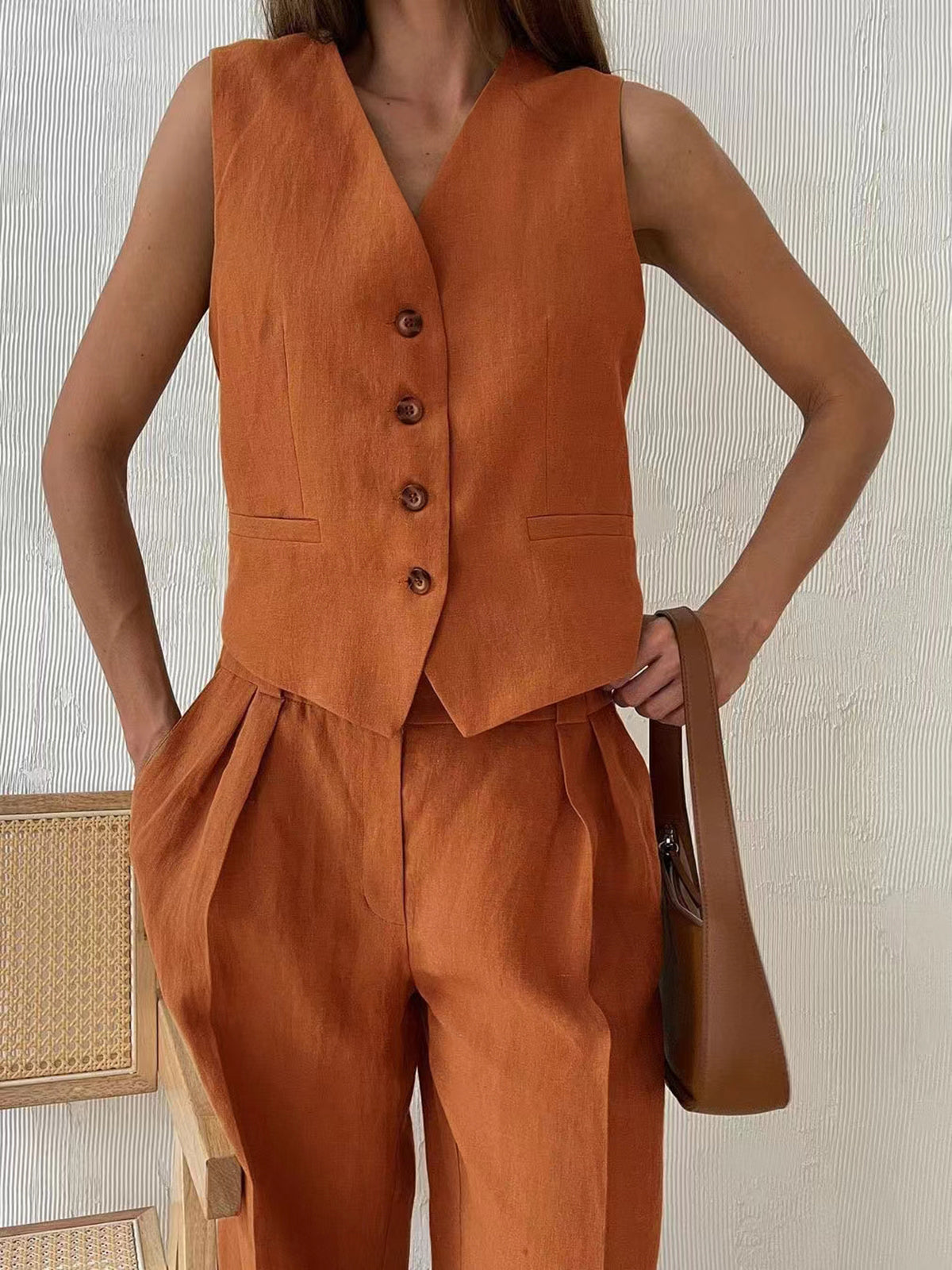 Maxct Cotton & Linen Pants Set