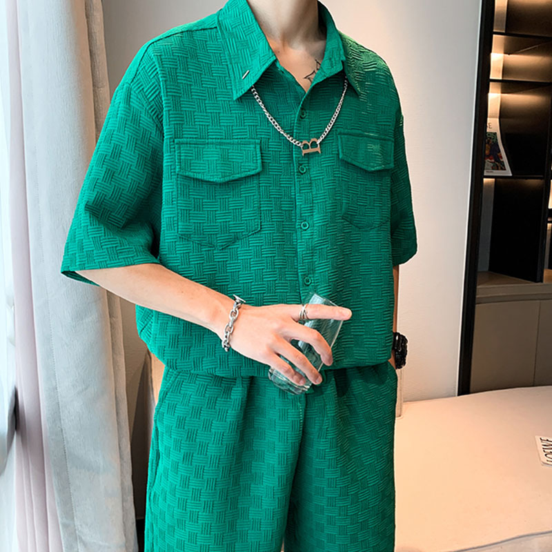 Maxct Pleated Short Sleeve Top Shorts Set