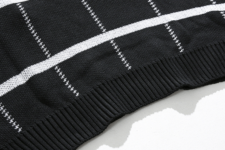 Maxct 6229 Plaid Half Zip-Up Collar Sweater