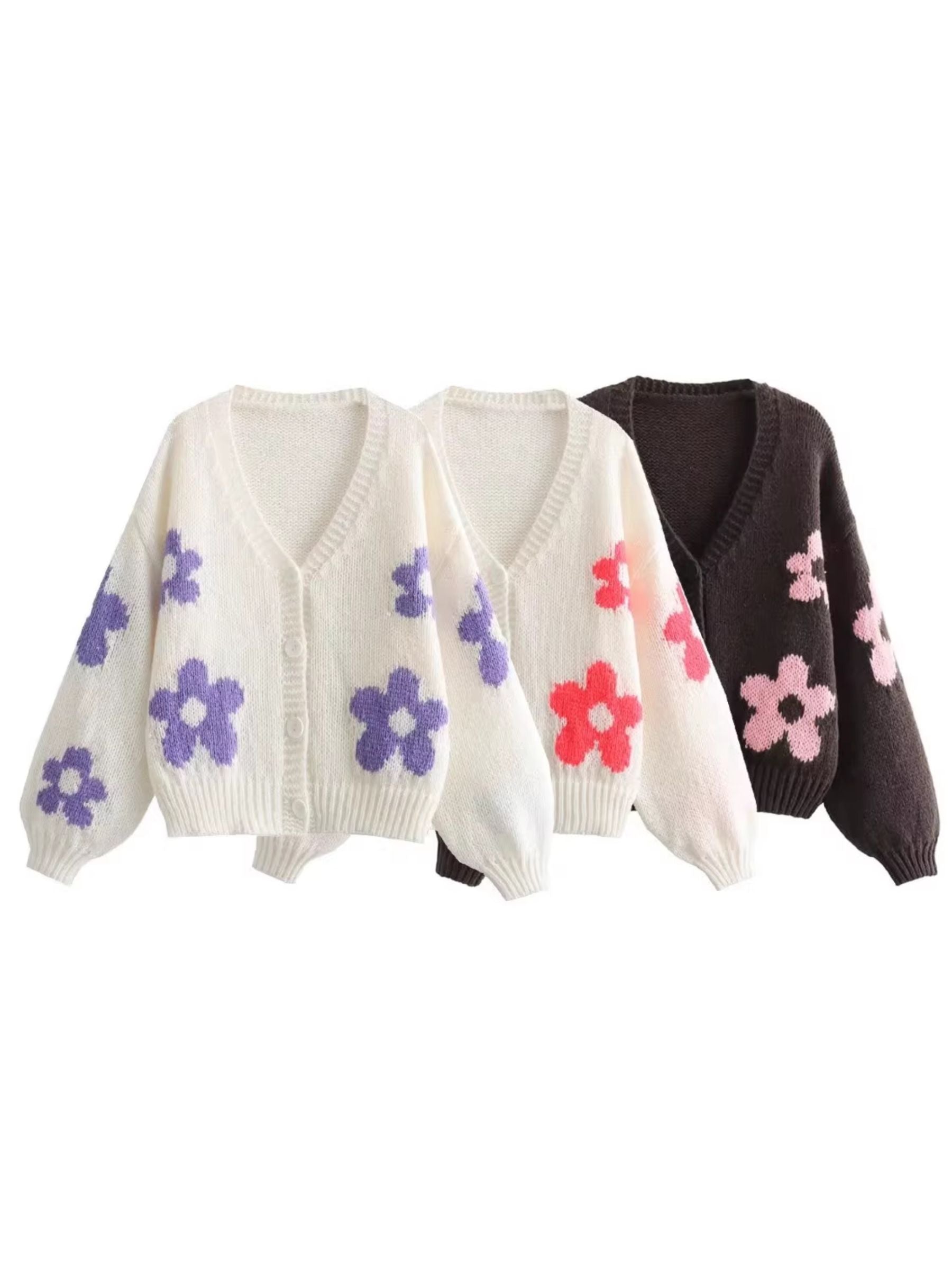 Maxct Azayla Floral Knit Cardigan
