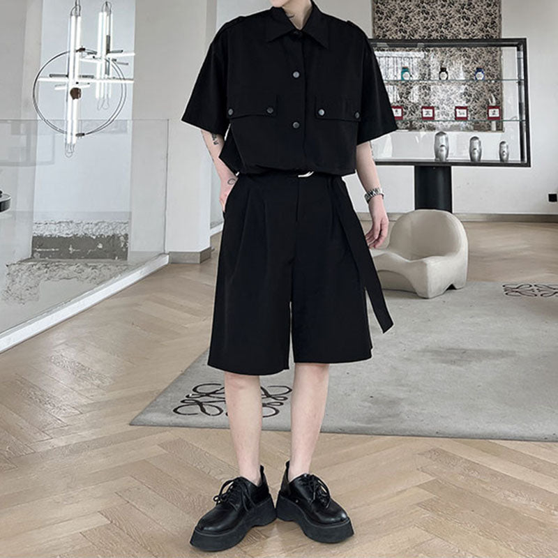 Maxct Single Breasted Shirt And Belted Shorts Set - Image 7
