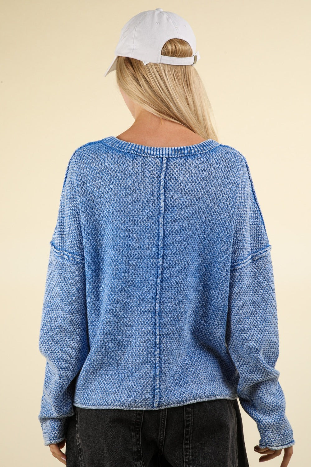 Maxct &VERY J Mineral Washed Exposed Seam Sweater