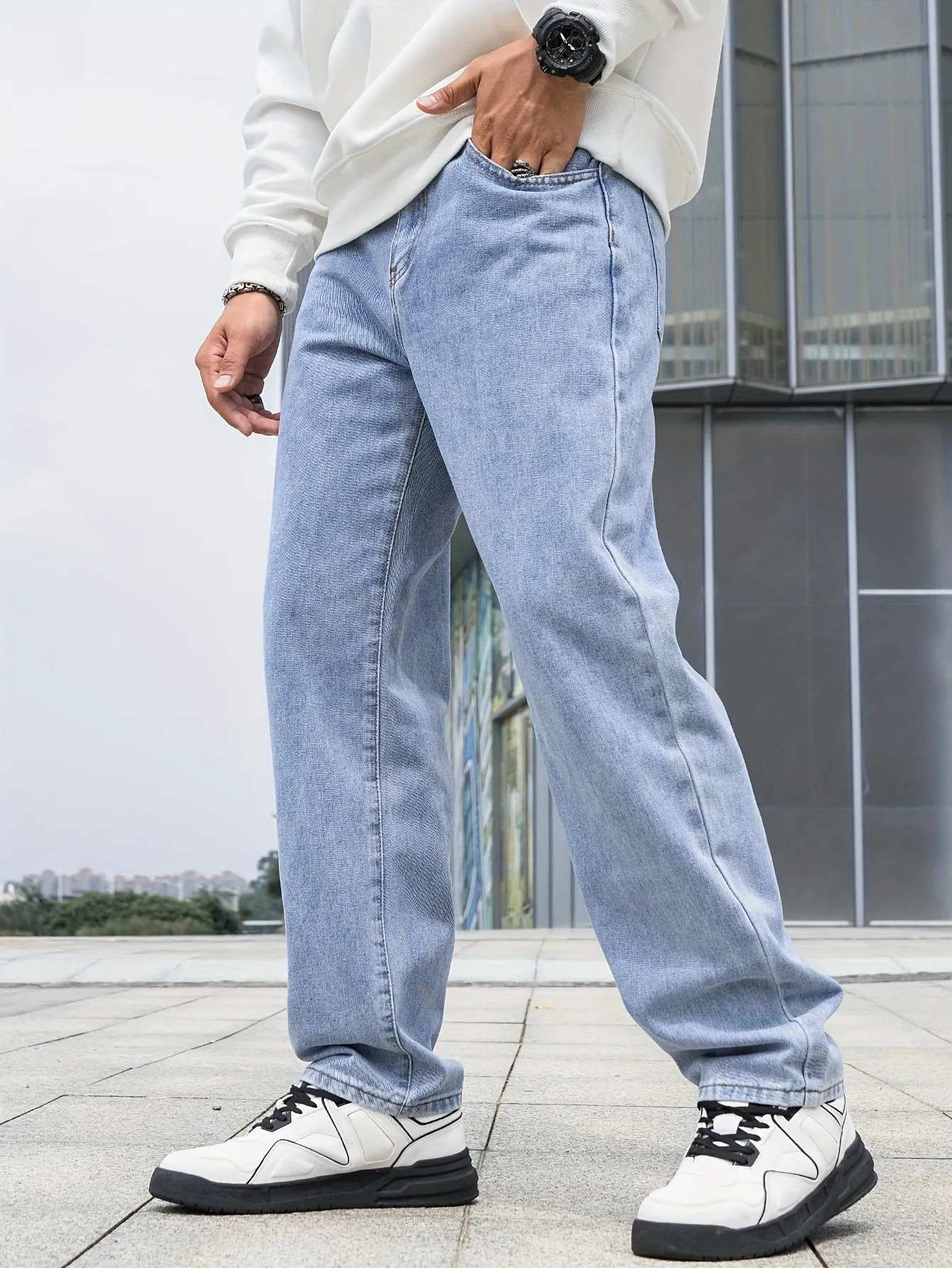 Men's Loose-Fit Wide-Leg Jeans