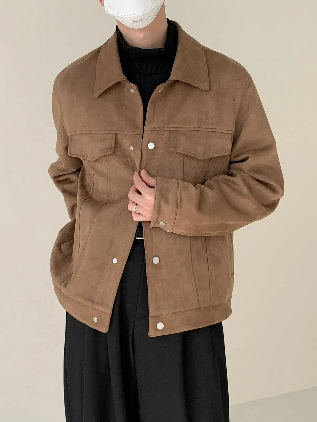 Maxct Side Seam Pocket Suede Jacket
