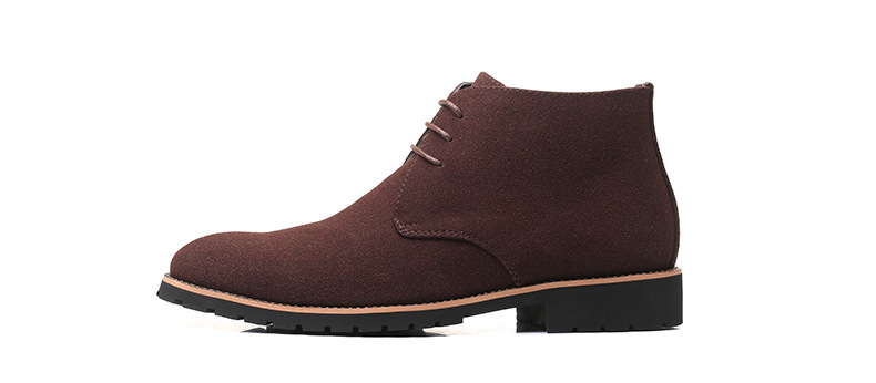 Men's Ankle Chelsea Boots - Cow Suede Leather. Slip-On Style - true deals club