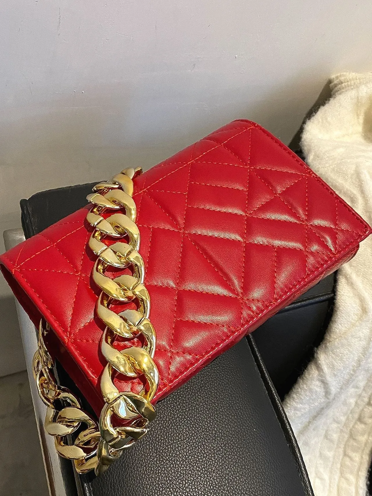 Bag For Love - Quilted Chain Square Bag  - Women Maxct Bags
