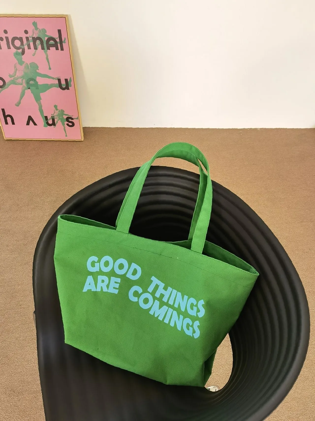 Maxct - Slogan Graphic Large Capacity Shopper Bag  - Women Tote Bags