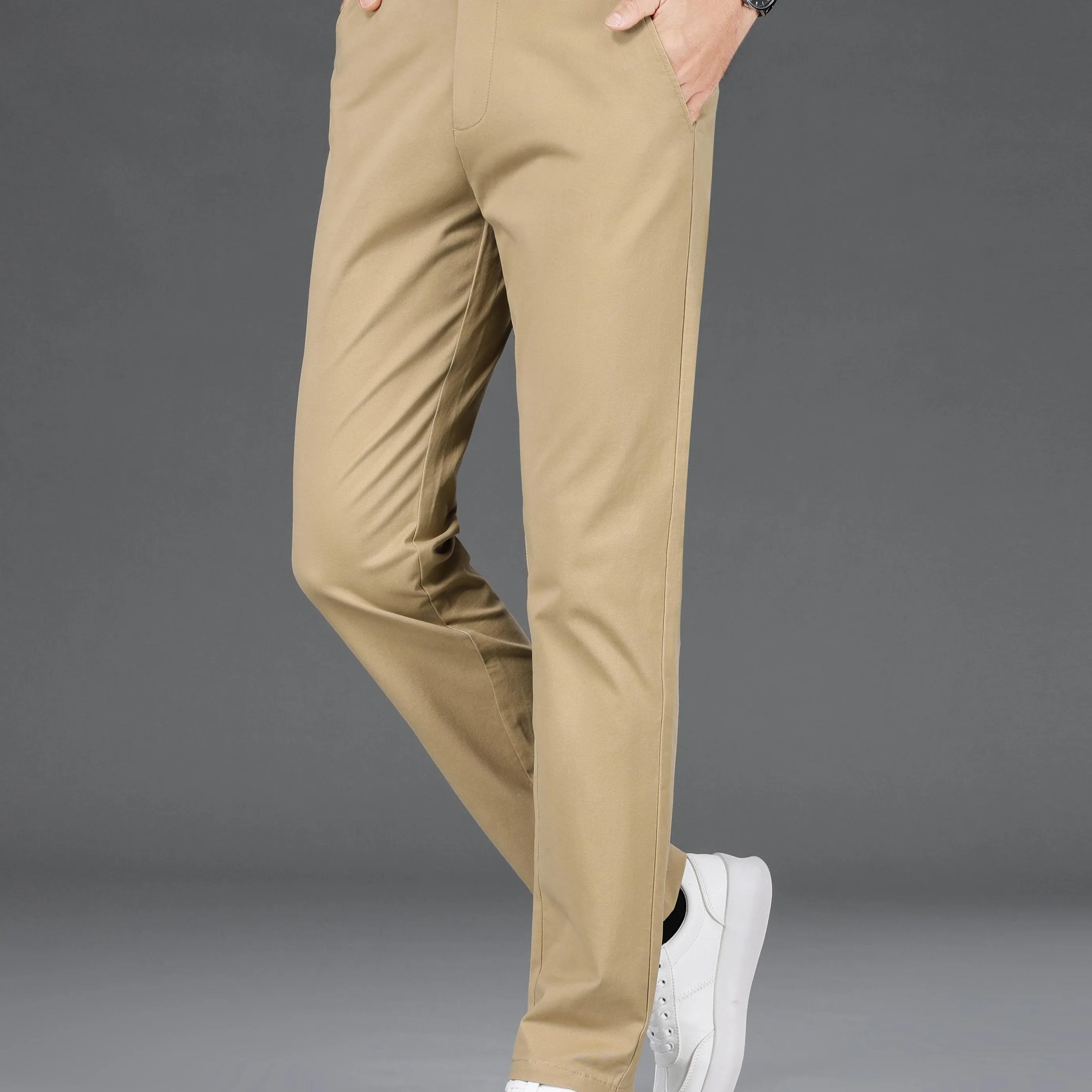 Maxct Men's Casual Pants For Fall Winter Business, Classic Design Stretch Dress Pants