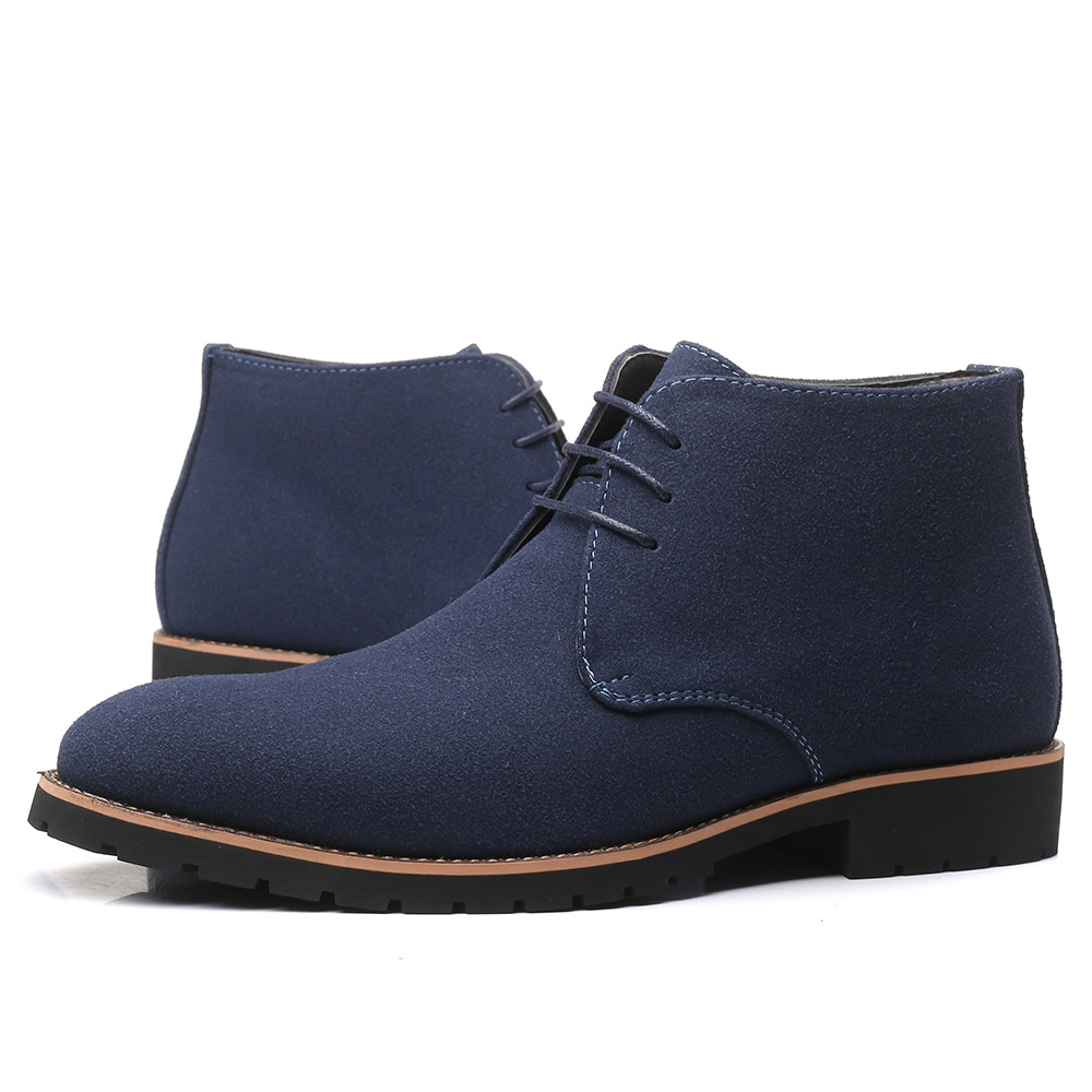 Men's Ankle Chelsea Boots - Cow Suede Leather. Slip-On Style - true deals club