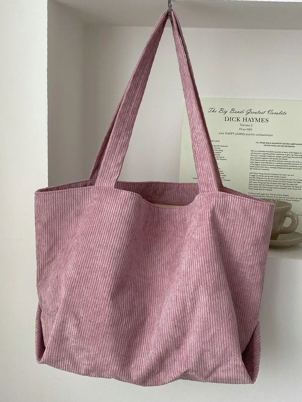 Maxct - Large Capacity Corduroy Shoulder Tote Bag  - Women Tote Bags