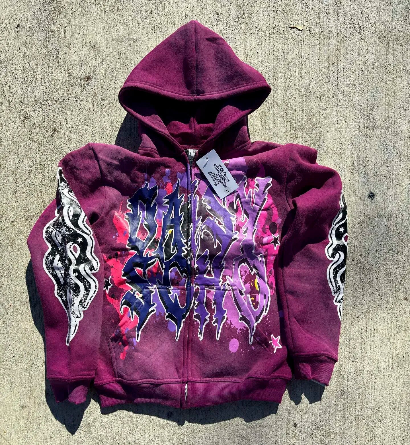 Maxct Fashion Trendy Color Letter Printed Oversize Hoodie Men's Y2K Spring and Autumn Retro Loose Pullover Sweatshirt Women's